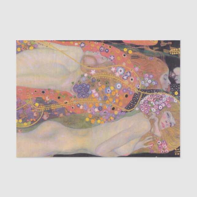Papel De Seda Serpientes de agua II por Gustav Klimt (Anverso)