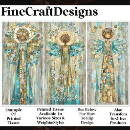 Papel De Seda Shabby Chic African American Angels AM3 Decoupage