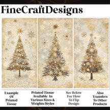 Shabby Chic Christmas Trees Cream AM1 Decoupage