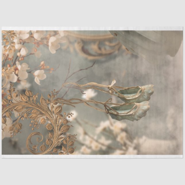 Papel De Seda Shabby Chic, Colgando, Ballerina Slippers (Anverso)