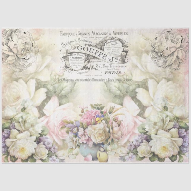 Papel De Seda Shabby Chic Collage Series Design 3 (Anverso)