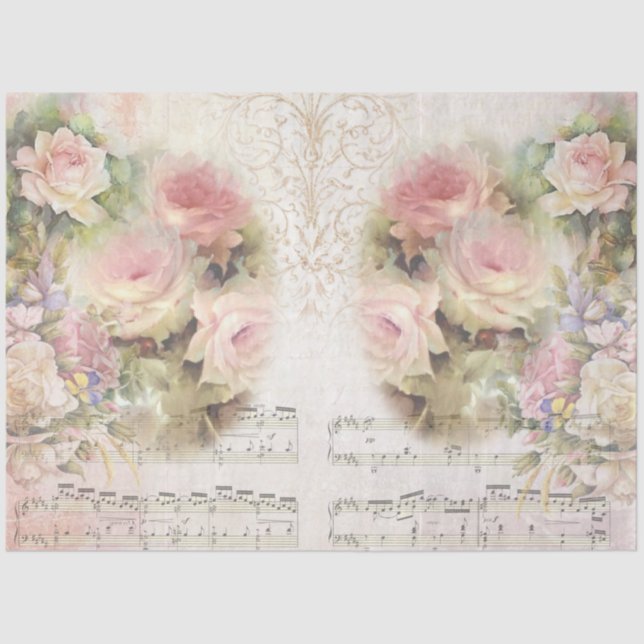 Papel De Seda Shabby Chic Collage Series Design 4 (Anverso)