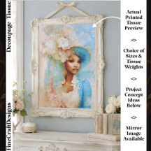 Shabby Chic Elegant Brown Skin Lady FT7R Decoupage