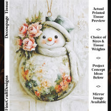 Shabby Chic Encantador Floral Muñeco de Nieve FT6L