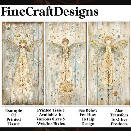Papel De Seda Shabby Chic Ethereal Rustic Angels AM4 Decoupage
