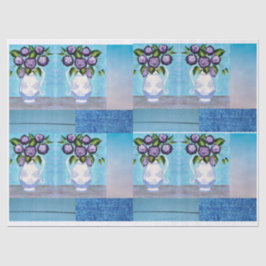 Papel De Seda Shabby Chic Floral Vase Tissue Paper for DIY