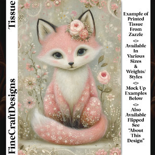 Papel De Seda Shabby Chic Fox Rosa Con Desconexión DL2R De Flore