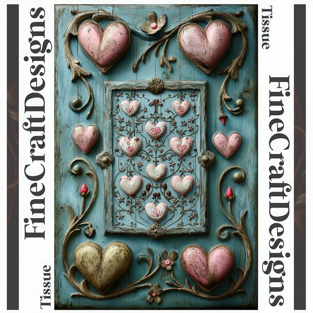 Papel De Seda Shabby Chic Hearts + Vines Decoupage Izquierda 158 (Subido por el creador)