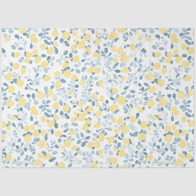 Papel De Seda Shabby Chic Lemon Floral Series Design #4 (Anverso)