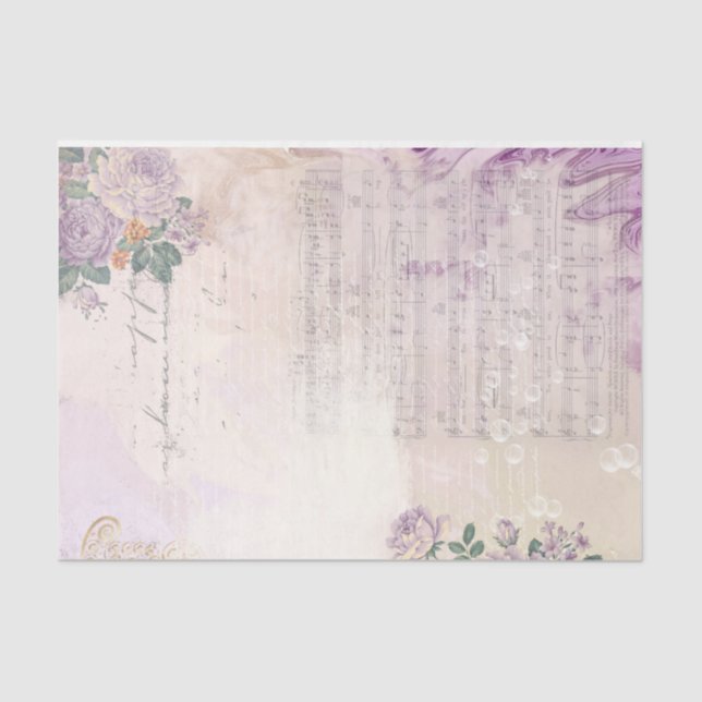 Papel De Seda Shabby Chic Lilac Series Design 1 (Anverso)