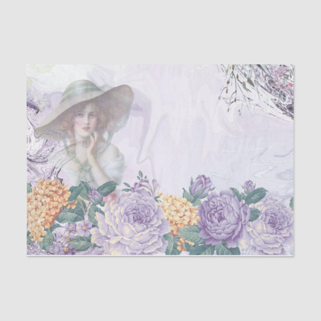 Papel De Seda Shabby Chic Lilac Series Design 2 (Anverso)