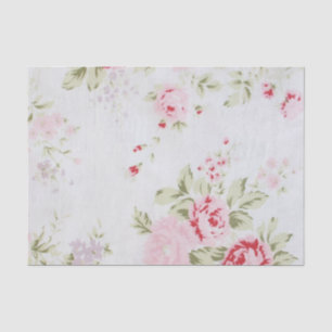 Papel De Seda Shabby Chic Rosa Floral