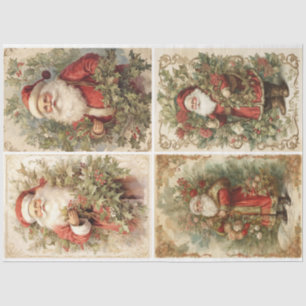 Papel De Seda Shabby Chic Santa 4 Square