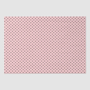 Papel De Seda Shabby Chic Sencillos corazones negros sobre rosa