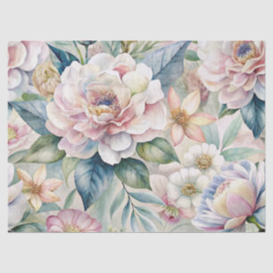 Papel De Seda Shabby Chic Vintage Inspirado Pastel Floral