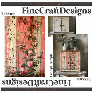 Papel De Seda Shabby Chic Vintage Rosas Rosadas Decoupage Derech