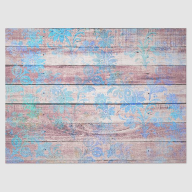 Papel De Seda Shabby Chic Wood Series Design 7 (Anverso)