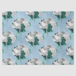 Papel De Seda Shabby Floral Blue Series Design 1