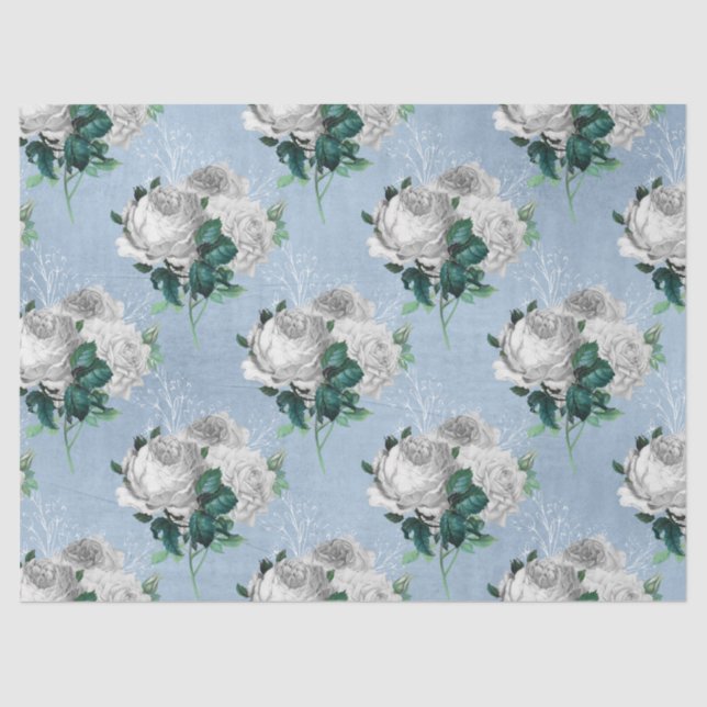 Papel De Seda Shabby Floral Blue Series Design 1 (Anverso)
