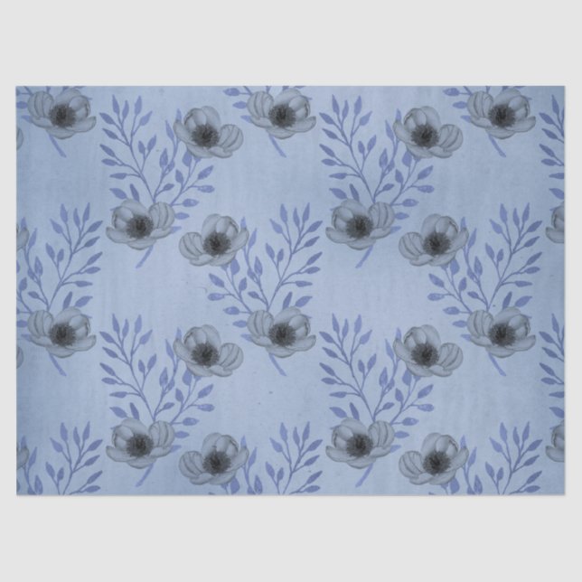 Papel De Seda Shabby Floral Blue Series Design 3 (Anverso)