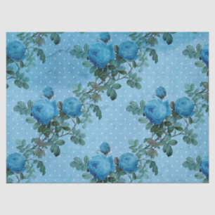 Papel De Seda Shabby Floral Blue Series Design 5