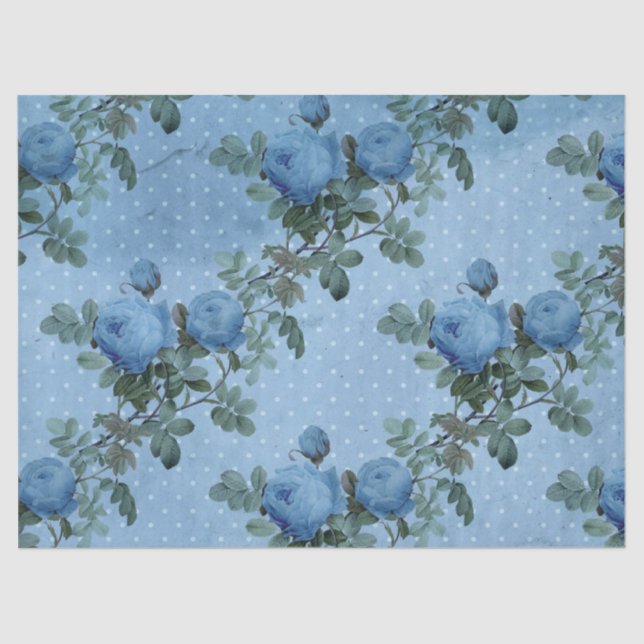 Papel De Seda Shabby Floral Blue Series Design 5 (Anverso)