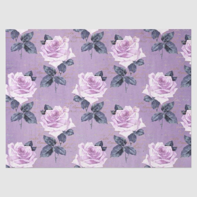 Papel De Seda Shabby Floral Purple Series Design 3 (Anverso)