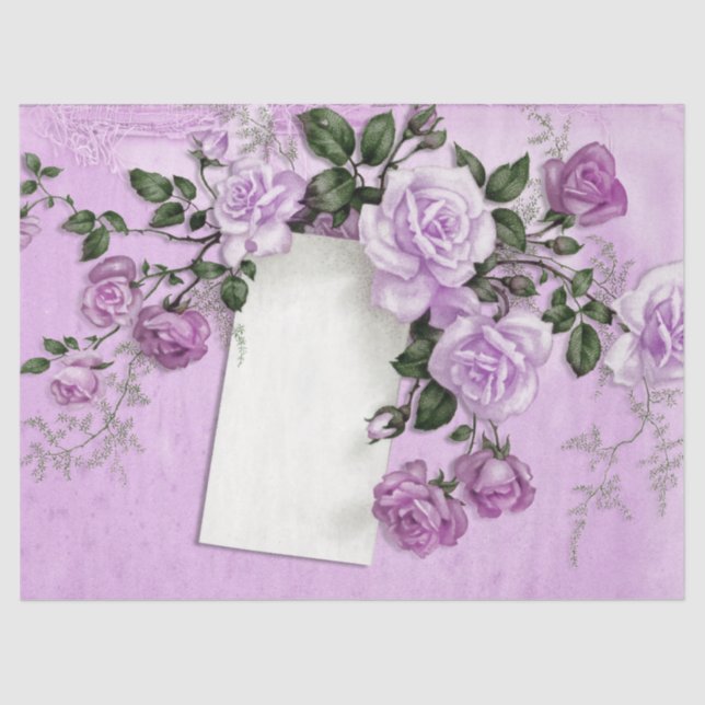 Papel De Seda Shabby Floral Purple Series Design 6 (Anverso)