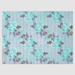 Papel De Seda Shabby Floral Turquoise Series Design 6