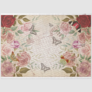 Papel De Seda Shabby Rosas Card Ephemera