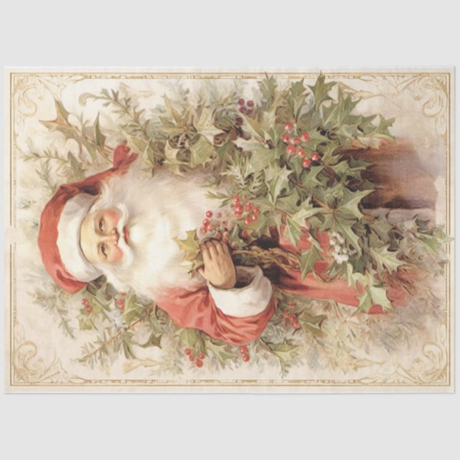Papel De Seda Shabby Santa (Anverso)