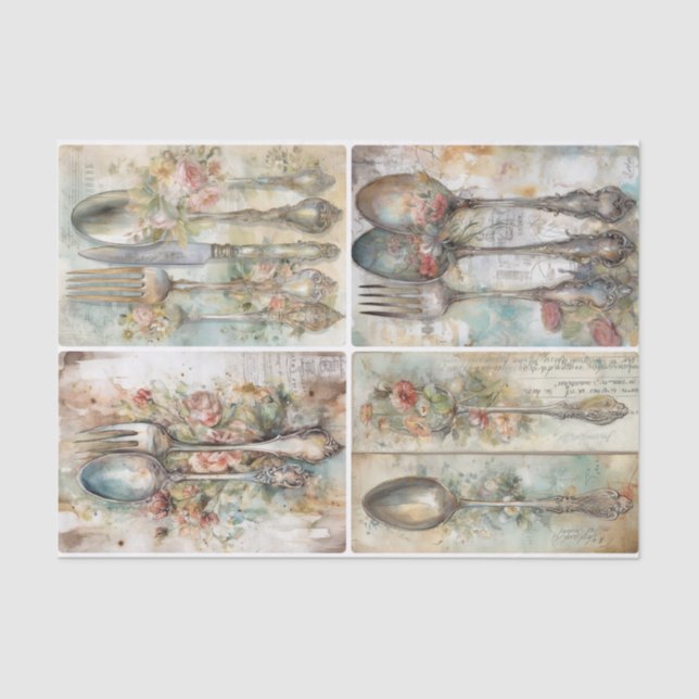 Papel De Seda Shabby Utensils (Anverso)