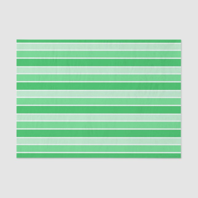 Papel De Seda Shades of Green Horizontal Stripes (Anverso)