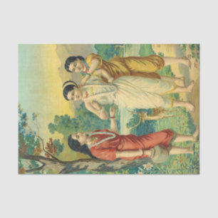 Papel De Seda Shakuntala Sakhi por Raja Ravi Varma