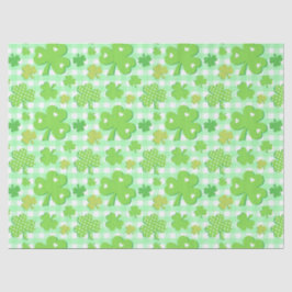 Papel De Seda Shamrock and Gingham Pattern de San Patricio