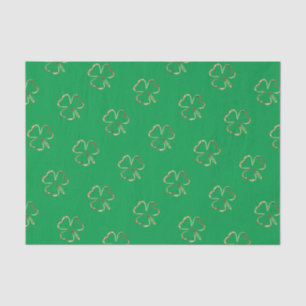 Papel De Seda Shamrock Green Irish Ireland Clover Pattern
