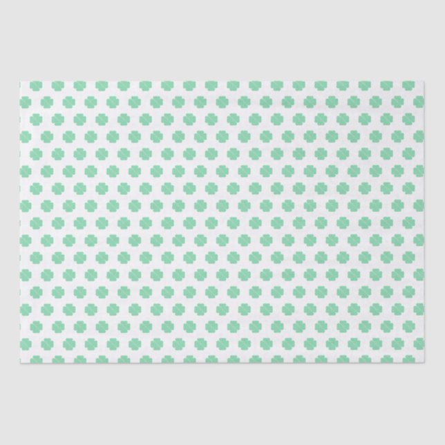 Papel De Seda Shamrock verde y blanco con encanto (Anverso)