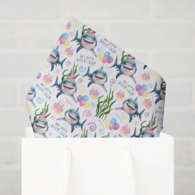 Papel De Seda Shark Tissue Paper in White (Bolsa de regalo)