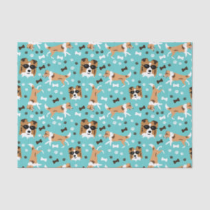 Papel De Seda Shells Shetland Sheepdog Mini collie Dog Tejido