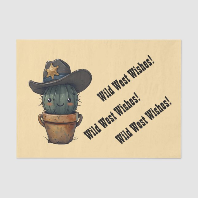 Papel De Seda Sheriff Spike-Cactus Character (Anverso)