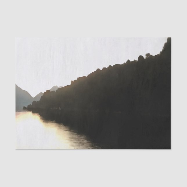 Papel De Seda Shores Shadows Paisaje Arte (Anverso)