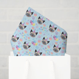 Papel De Seda Siamese Cat Birthday Tissue Paper in Blue