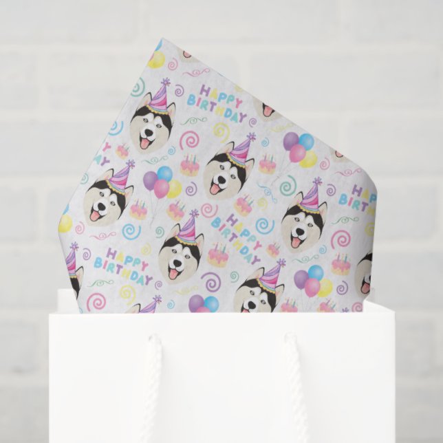 Papel De Seda Siberian Husky Tissue Paper in White (Bolsa de regalo)