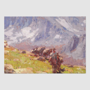 Papel De Seda “Sierra Packer” Arte Occidental de Edgar Payne