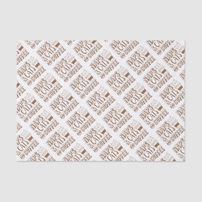 Papel De Seda siestas y gatos y café (Anverso)