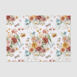 Papel de seda siglo XVII arte floral de naturaleza