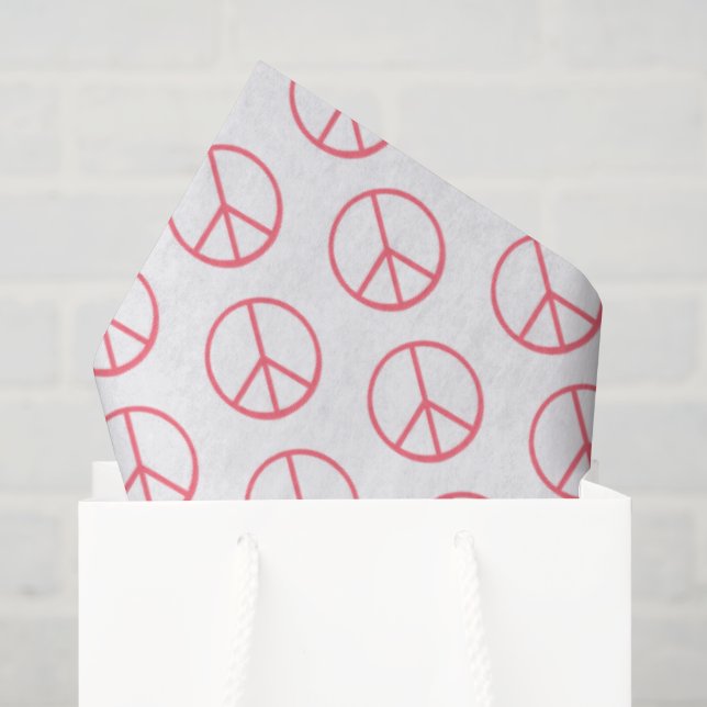 Papel De Seda Signo de Paz Naranja Groovy Retro Divertido (Bolsa de regalo)