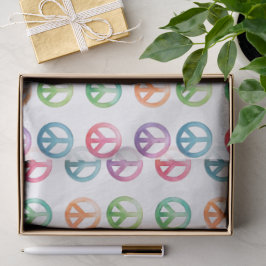 Papel De Seda Signos de paz groovy estilo acuarela hippie amor