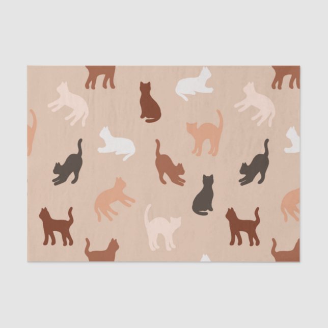 Papel De Seda Silhouette de gato (Anverso)