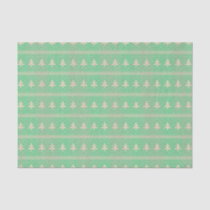 Papel De Seda Silhouette Holiday Trees Patrón Mint Verde